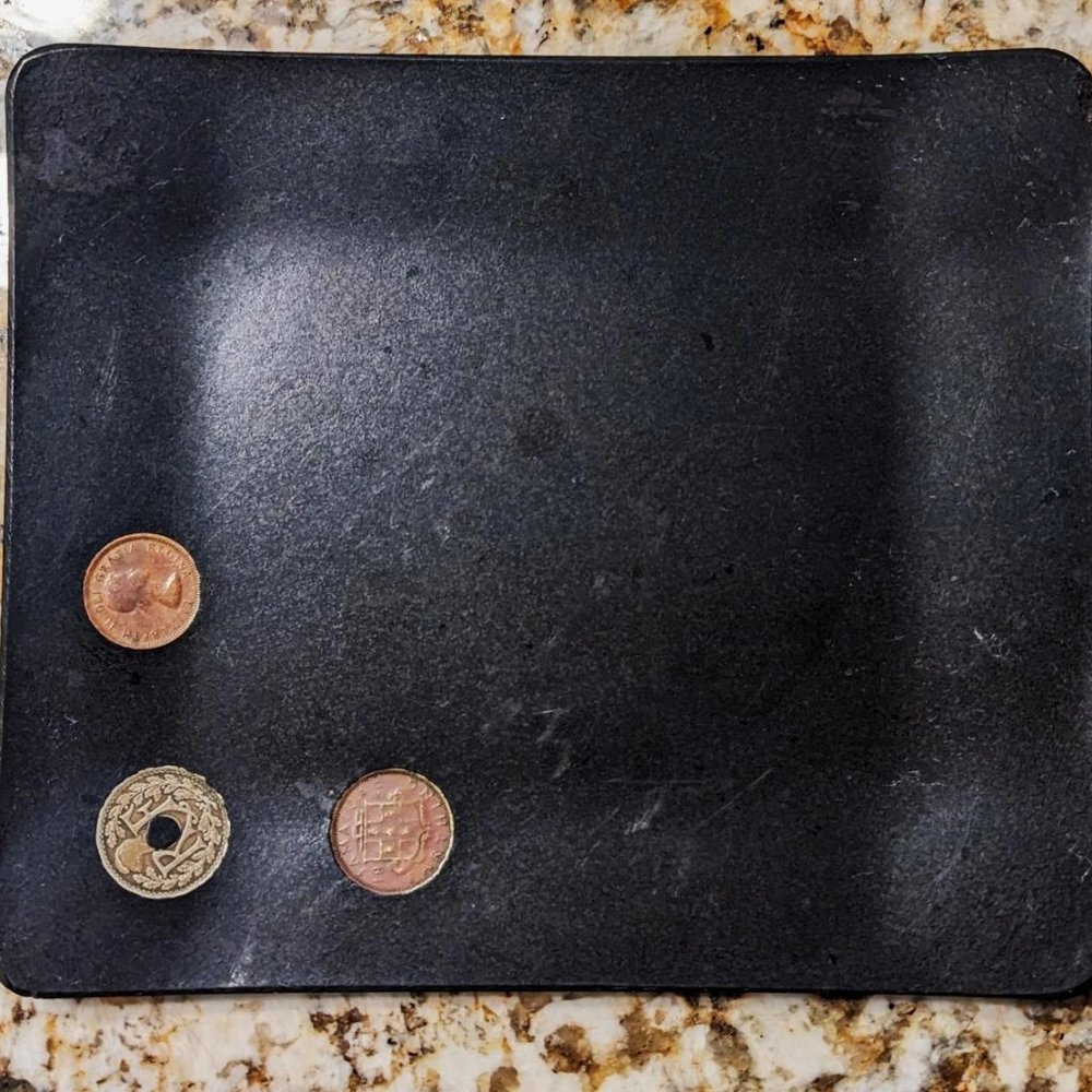 Vintage Hand Inlaid Rare Coins Tray by Couroc of Monterey Circa 1950s